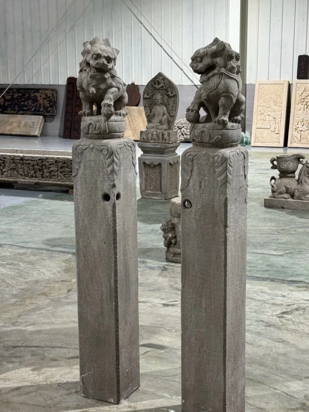 朽莺堂拴马桩一对不包邮！！！！！