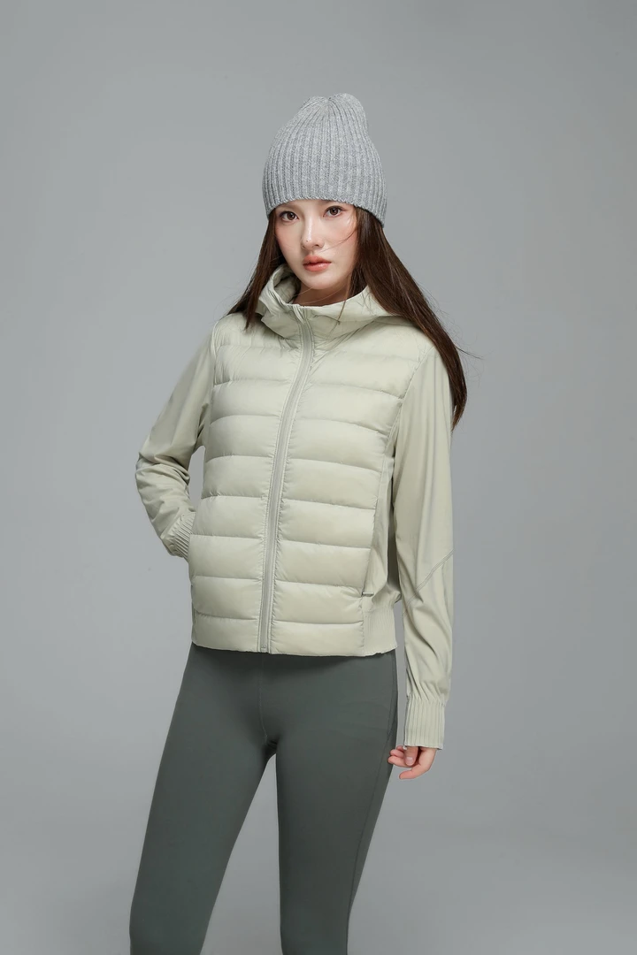 瑜伽户外运动轻薄羽绒服时尚防风保暖不显臃肿连帽长袖款625