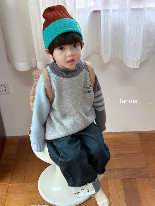 2024秋冬新款加厚针织衫男女童装套头圆领刺绣毛衣儿童宝宝小童