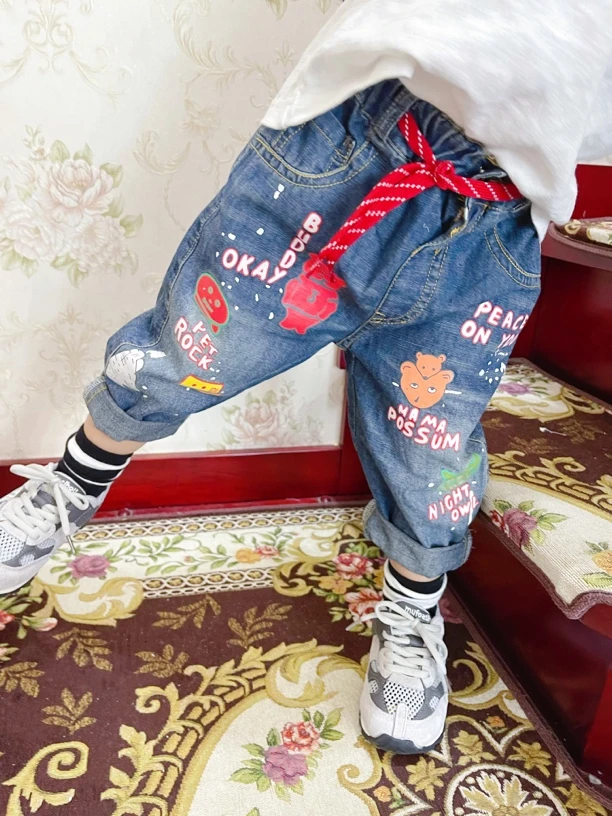 DD.儿童2024夏款日系防蚊牛仔裤