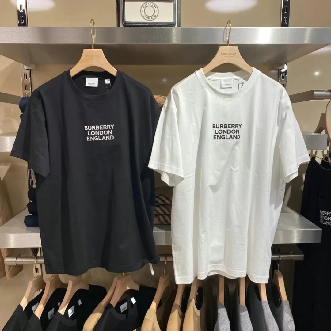 未使用 BURBERRY/博柏利 男款刺绣字母logo宽松版短袖T恤半袖