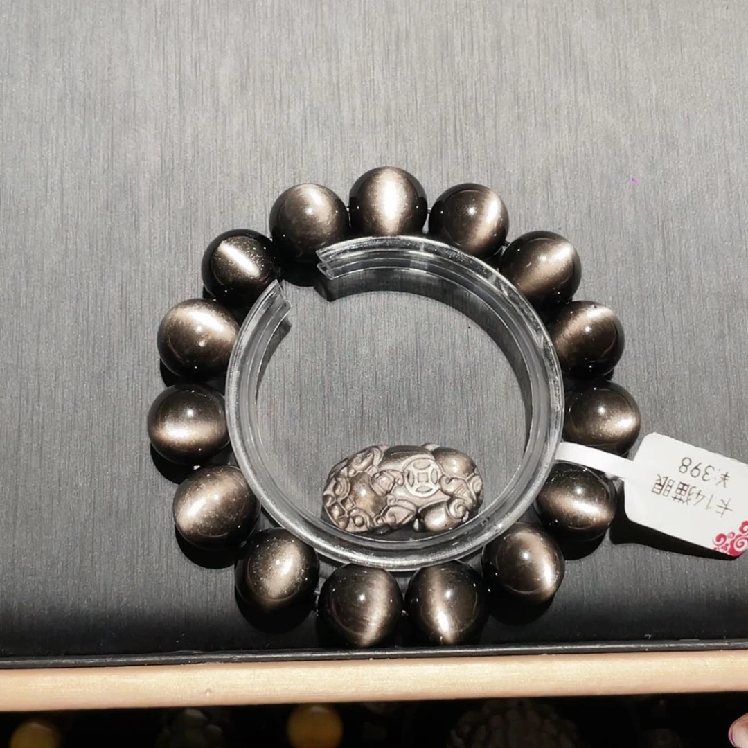 【闪购商品】黑曜岩手链未镶嵌胡**馋