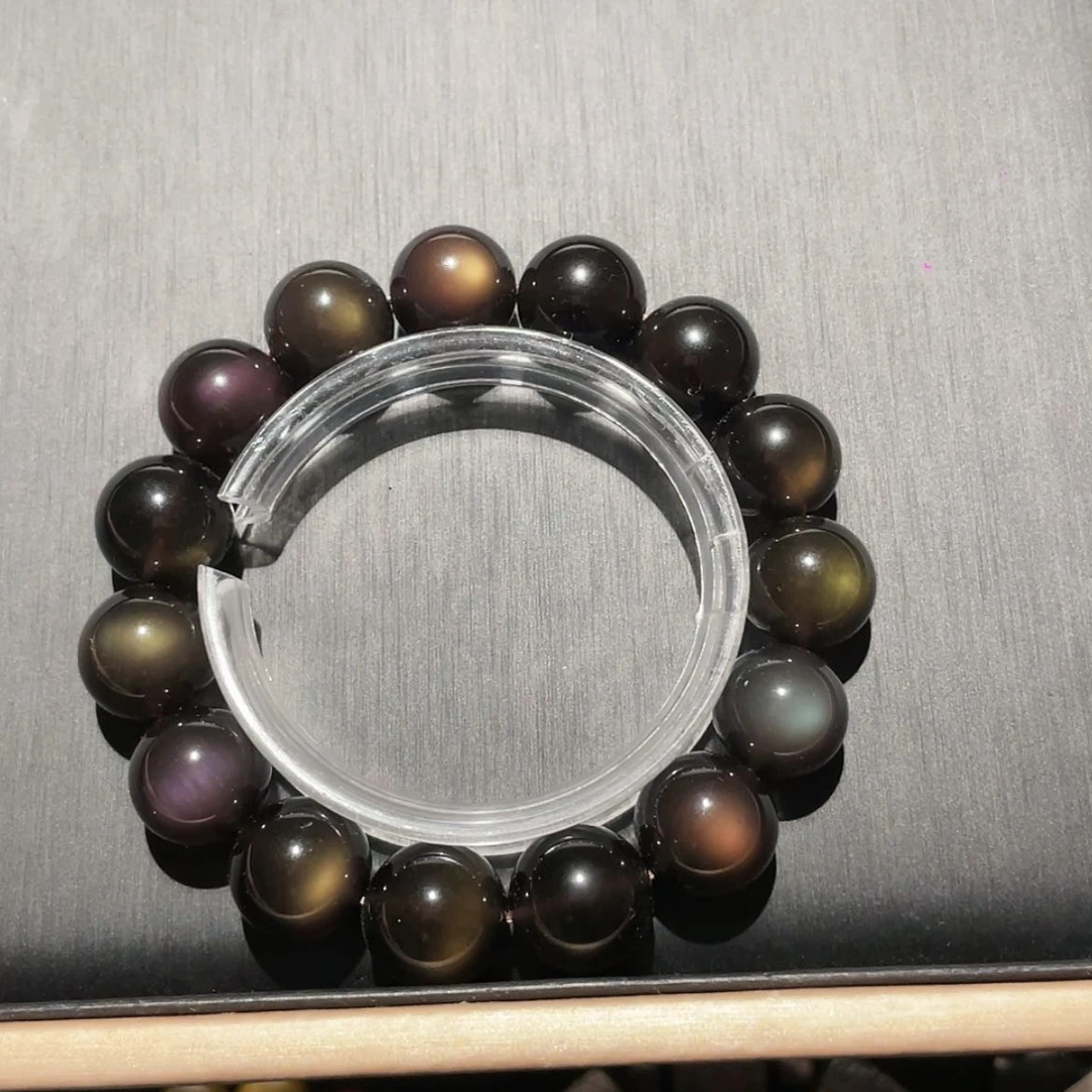 【闪购商品】黑曜岩手链未镶嵌高**啡