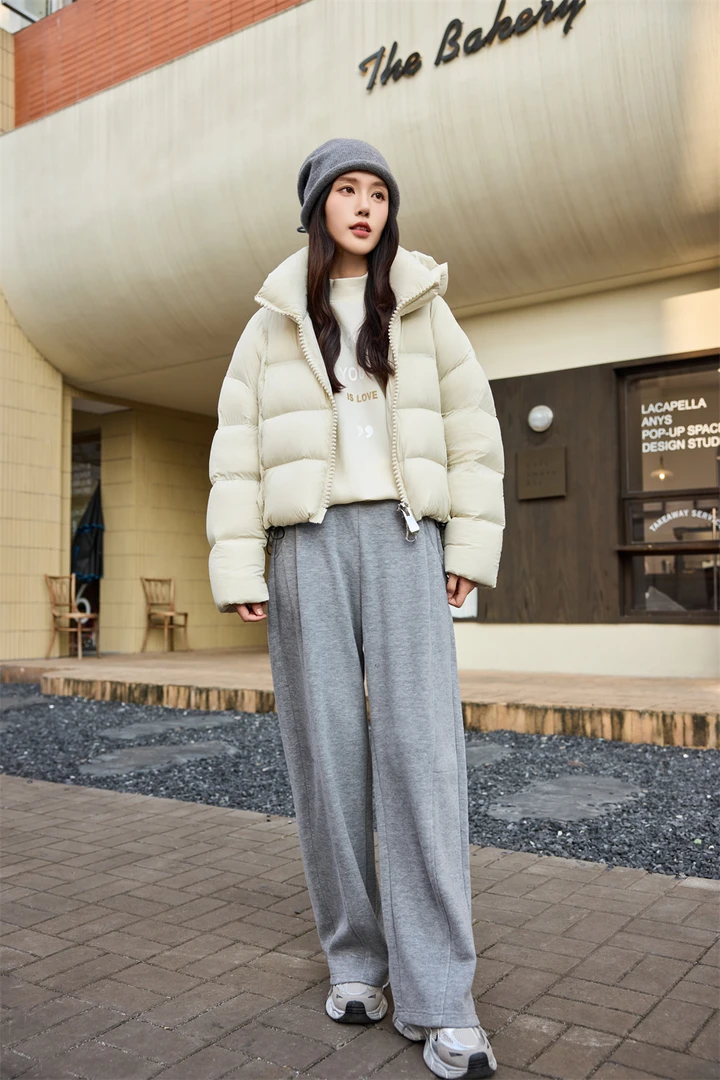 【H&L】90白鸭绒泡芙羽绒服女冬季简约百搭保暖外套25W1020D