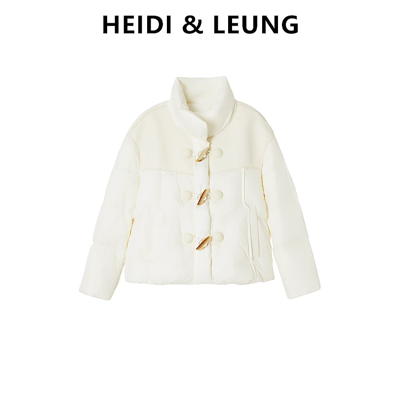 【90%白鸭绒】泡芙云朵羽绒服外套女加厚拼接短款秋冬  1026