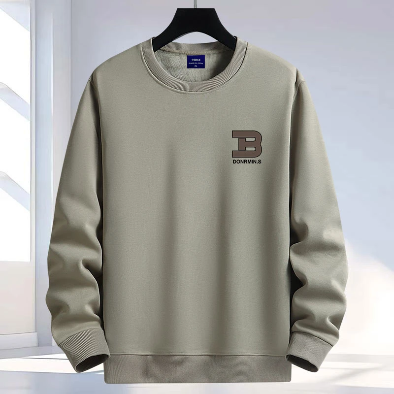 秋冬圆领卫衣宽松潮流上衣2024新款青少年加绒加厚套头长袖打底衫