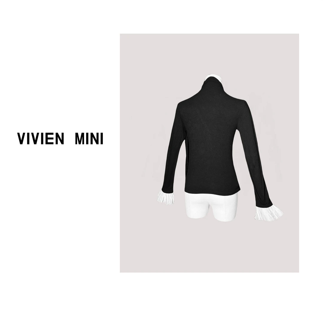 VIVIEN MINI【原创】秋冬新款长袖针织时尚高领纯色打底衫设计师款