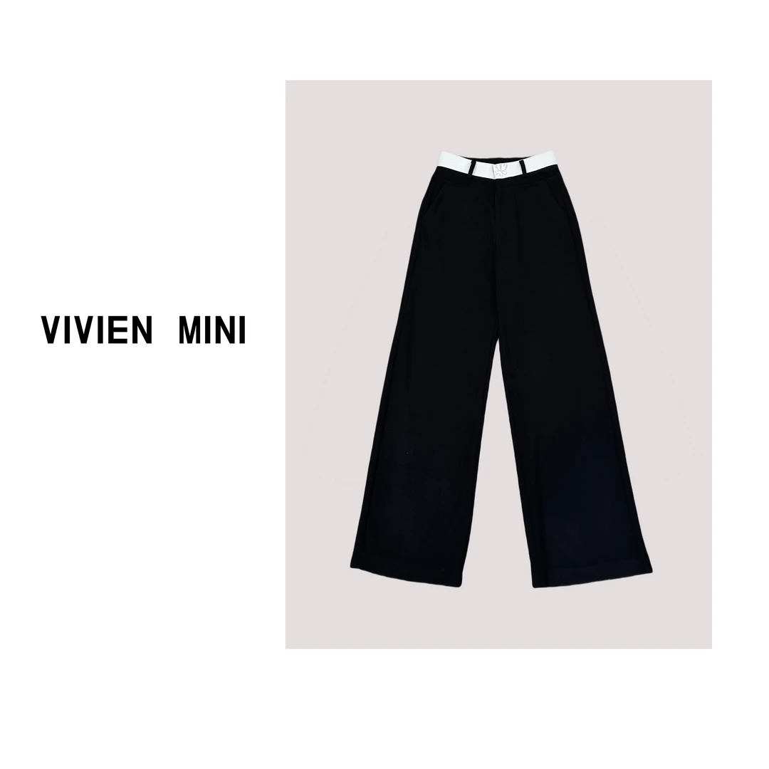 VIVIEN MINI【原创】秋季时尚纯色直筒裤气质休闲女士宽松秋冬