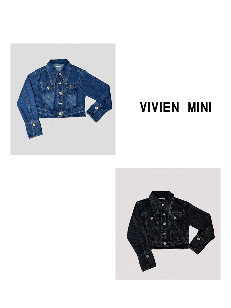 VIVIEN  MINI【原创】新款牛仔外套时尚休闲复古宽松重工设计师