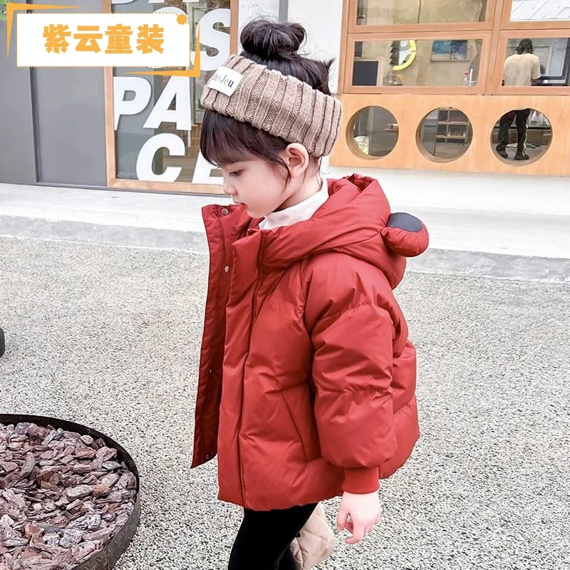 紫云童装女童舒适棉服秋冬款2023新款冬季洋气棉衣女宝宝儿童冬装