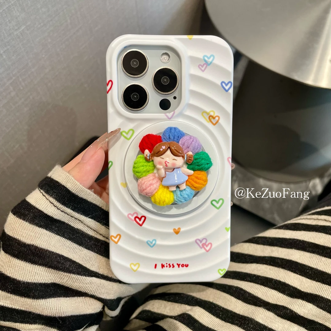 【华为苹果】太阳花女孩磁吸手机壳iPhone15promax二合一mate60防摔