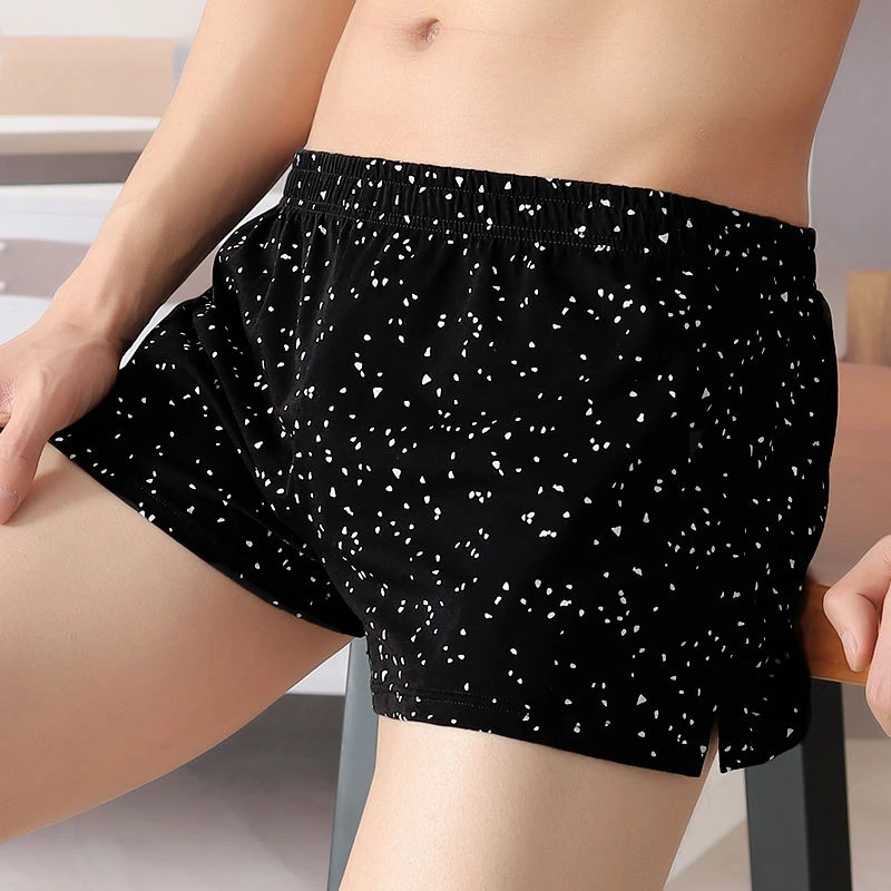 男士内裤大码舒适棉质波点平角居家潮流宽松透气阿罗裤男四角男款