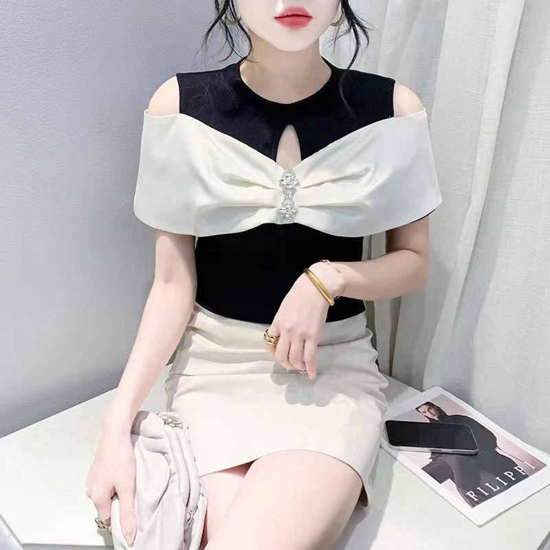 蜜妍婵-显瘦时尚夏季小众修身设计感t恤洋气百搭性感夏季-3031