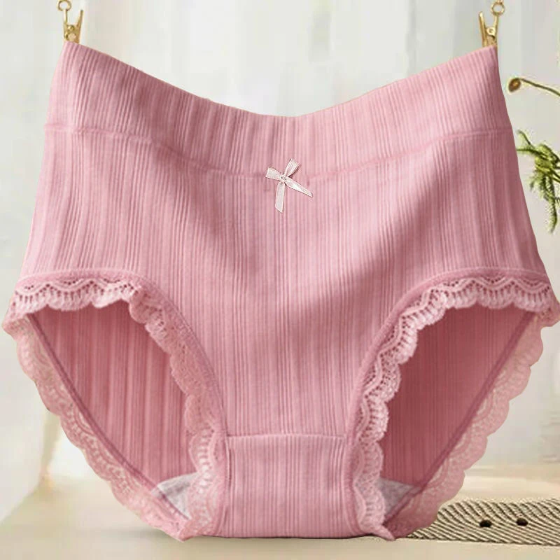 高腰内裤女抗菌裆女士性感无痕舒适透气包臀蕾丝边三角裤