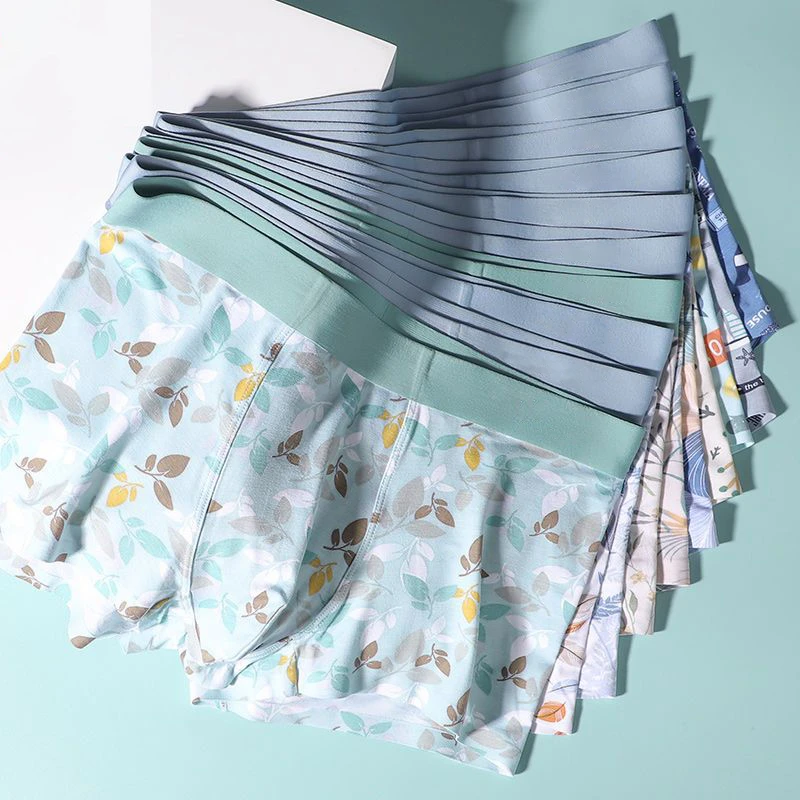 男士内裤男生平角裤头卡通无痕中腰透气青年学生短裤四角底裤衩潮