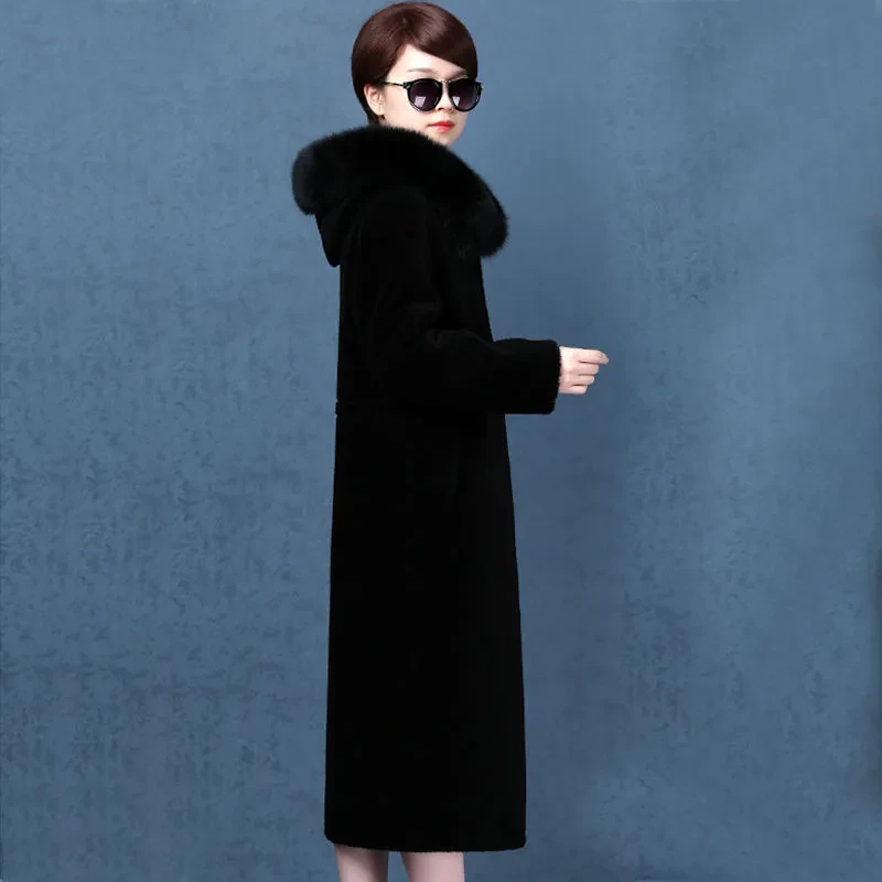 妈妈装冬季外套加绒加厚洋气女装时髦新款貂绒超大码母亲气质时髦