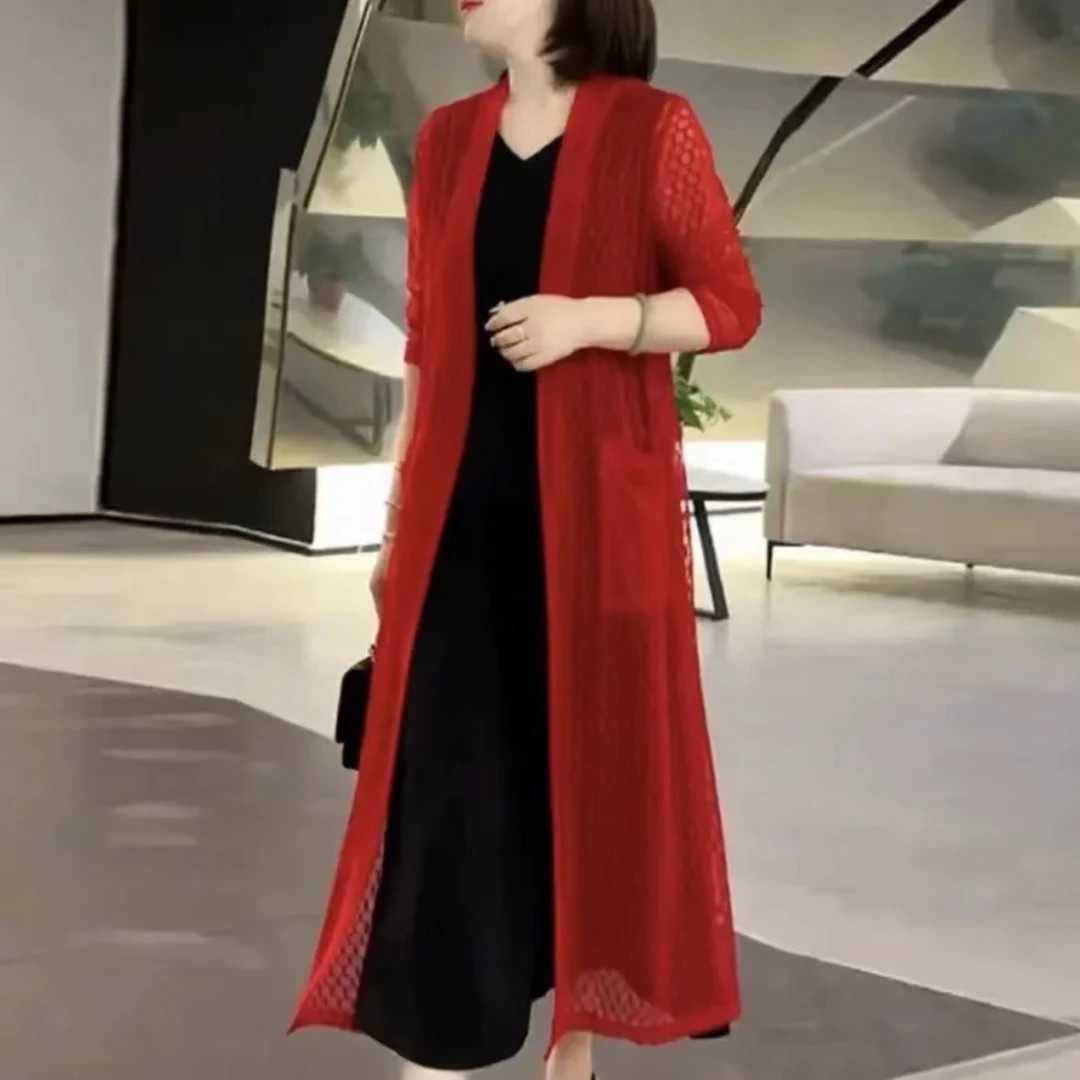 1788-8#夏款冰沙纯色镂空洋气气质减龄外披