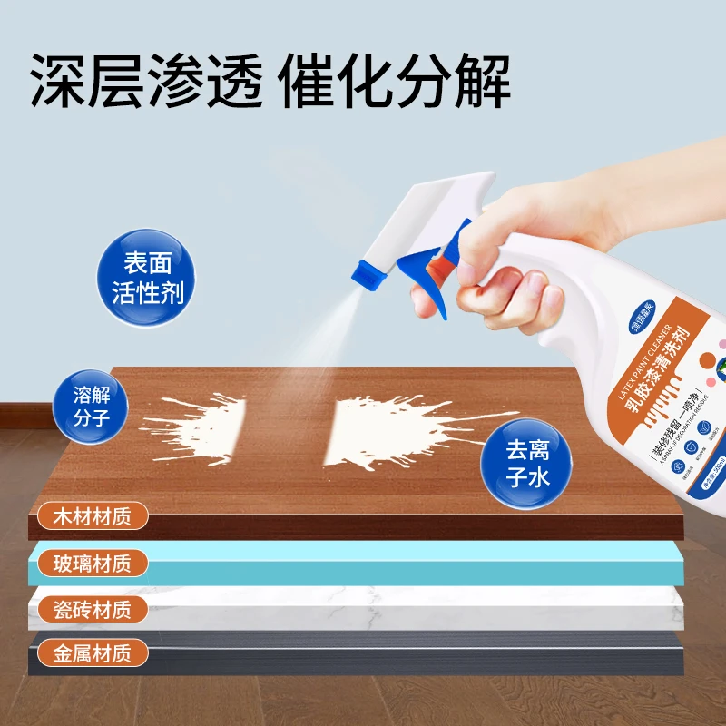 乳胶漆专用清洗剂装修残留去腻子粉家用瓷砖除胶剂开荒保洁清洁剂