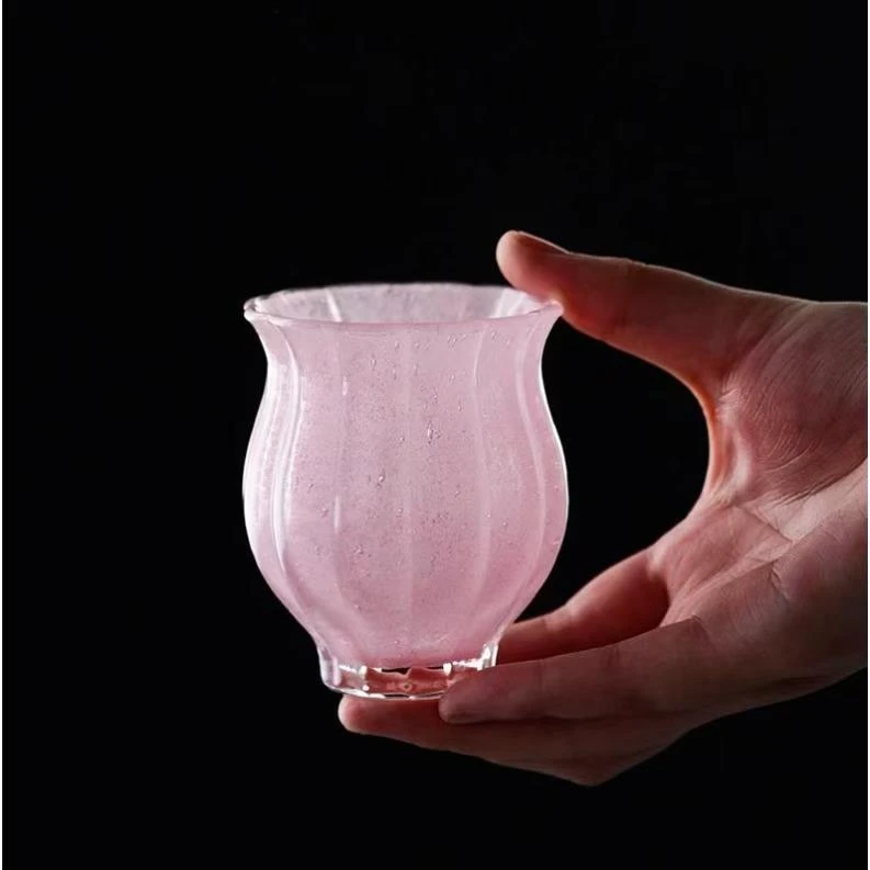 粉色琉璃主人杯个人专用喝茶品茗杯
