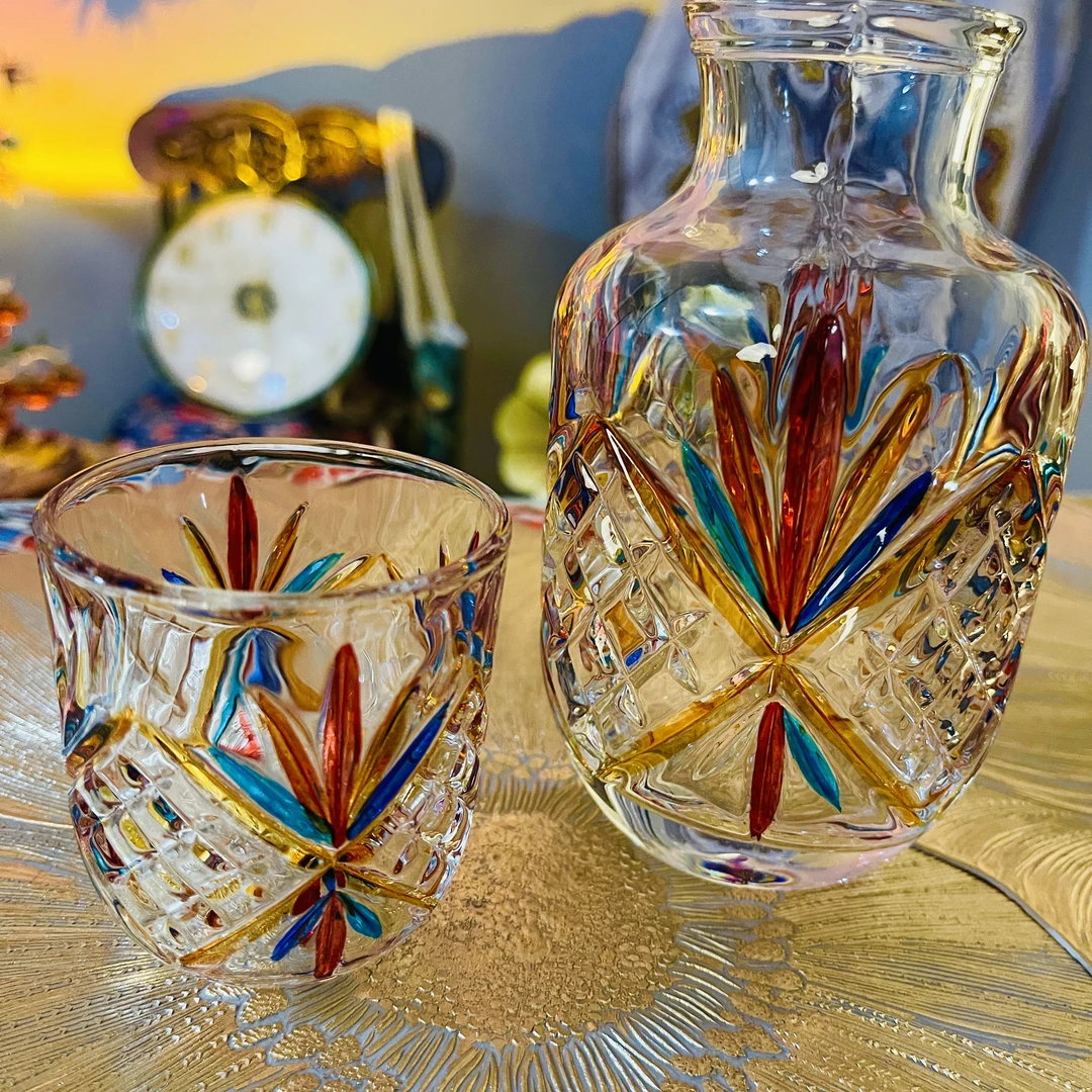 双11 创意烟花一人茶壶酒壶手工彩色欧式带盖复古家用无铅透明