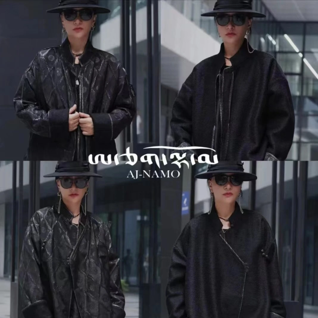 AJ-NMAO原创设计黑色菱形格纹双面穿外套790