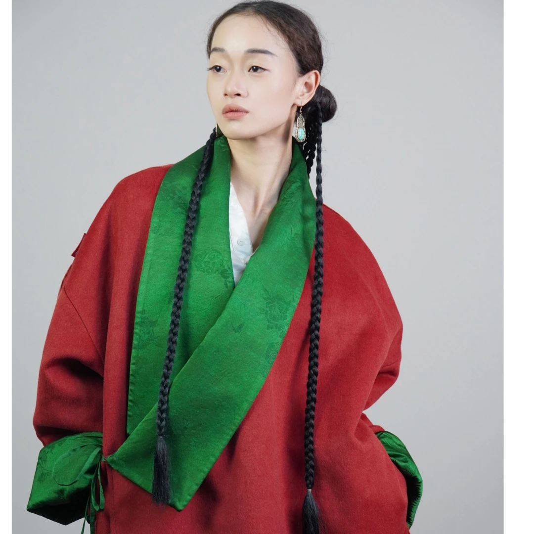 AJ-NAMO原创设计款大翻领斜襟外套786