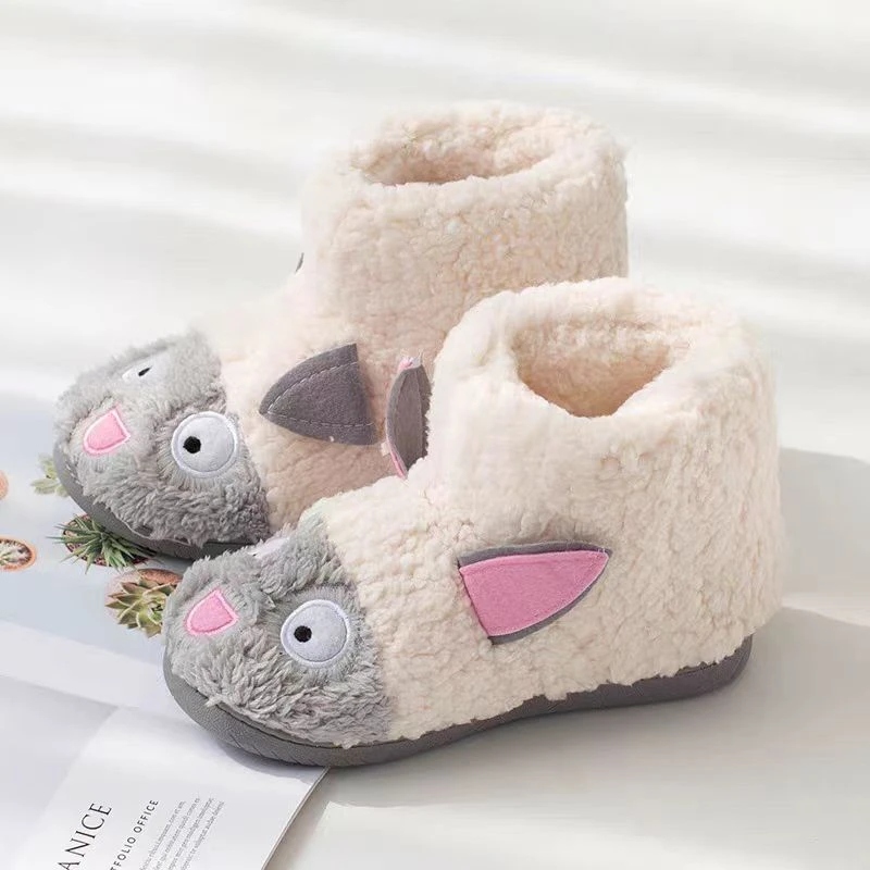 情侣款高帮棉拖可爱室内家居保暖防滑棉鞋 w01