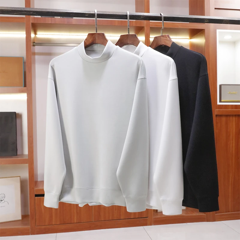 【清仓】半高领男士长袖卫衣桑蚕丝莫代尔混纺DYP010800SR