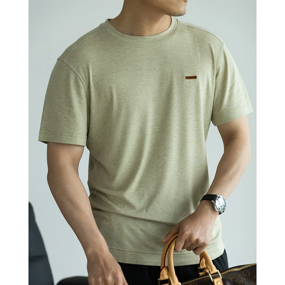 【天丝羊毛混纺】夏季男士薄款透气休闲舒适百搭短袖T恤DYP010899TA