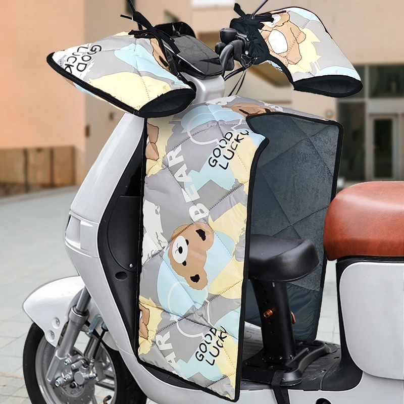 【可戴头盔】电动车挡风被亲子款冬季加绒加厚电瓶摩托车分体防风罩