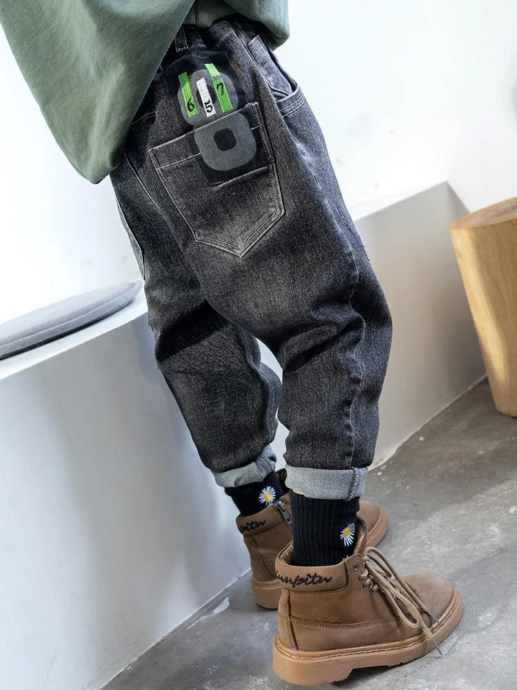 男童牛仔裤春秋款2025新款帅气儿童裤子修身小男孩休闲裤中大童装