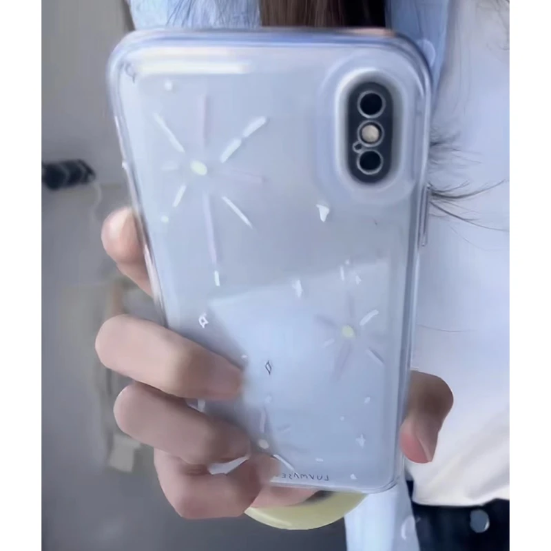 ins风烟花iPhone14/15promax手机壳xs全包12/13pro透明xr软壳11女