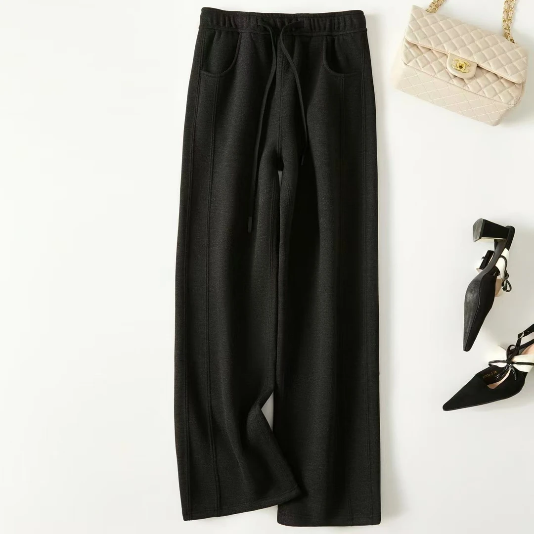 ZN 韩版羊毛蚕丝直筒裤2887