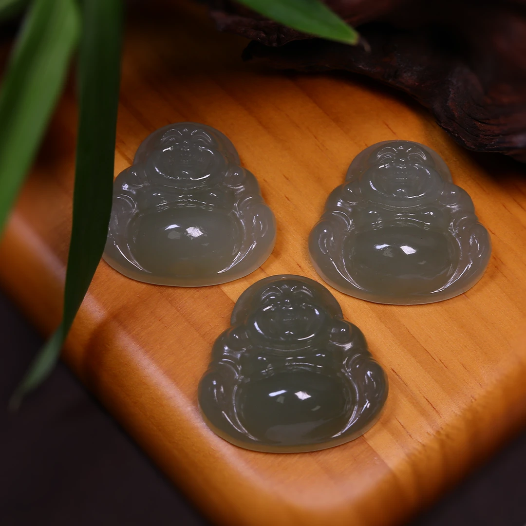 大肚弥勒佛纯天然和田玉气质佛公35mm吊坠（多样性发货发其一）