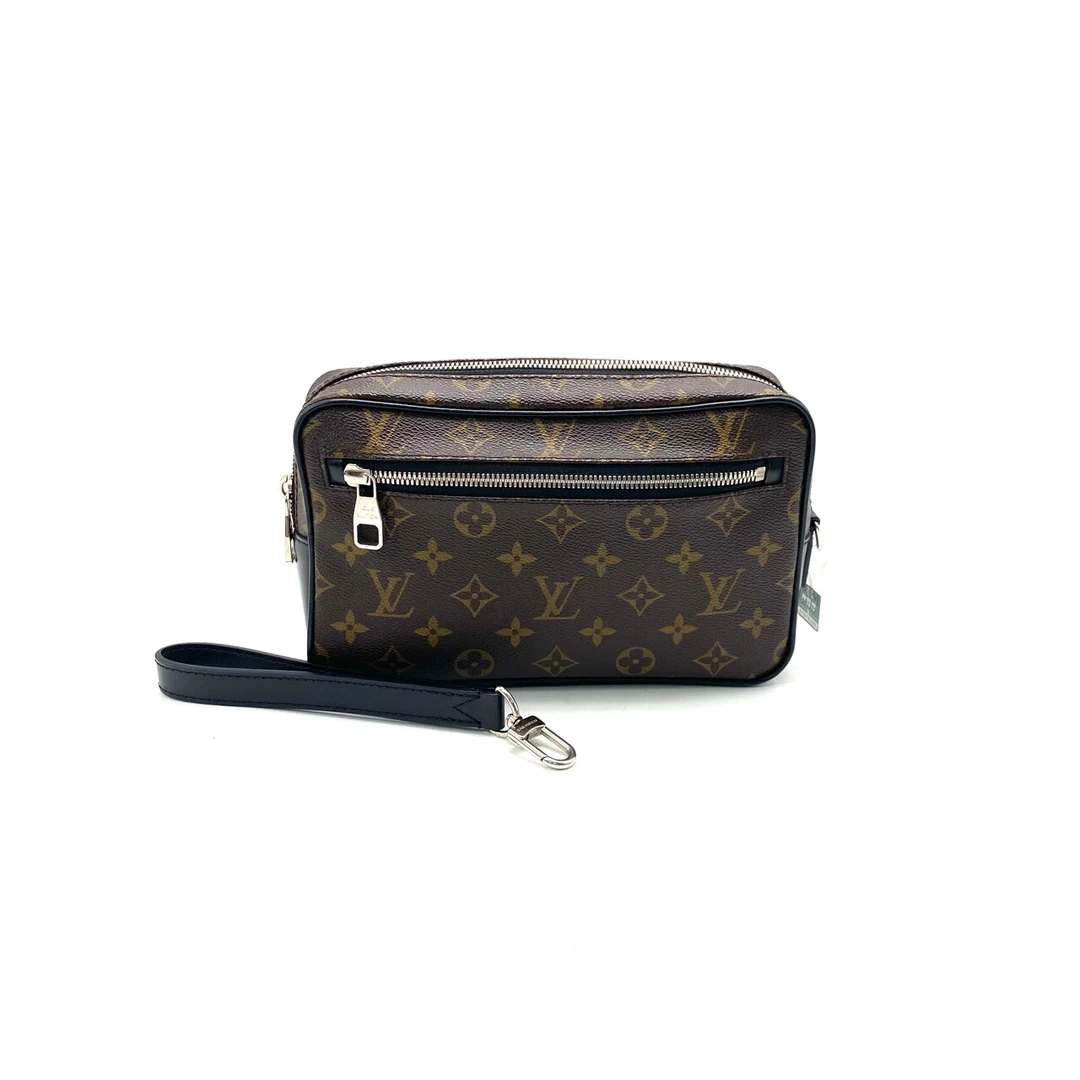 95新 LouisVuitton/路易威登 棕老花手拿包 尺寸24/15