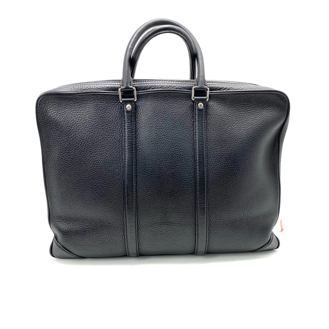 95新 LouisVuitton/路易威登 黑色全皮荔枝纹手提公文包 40/30