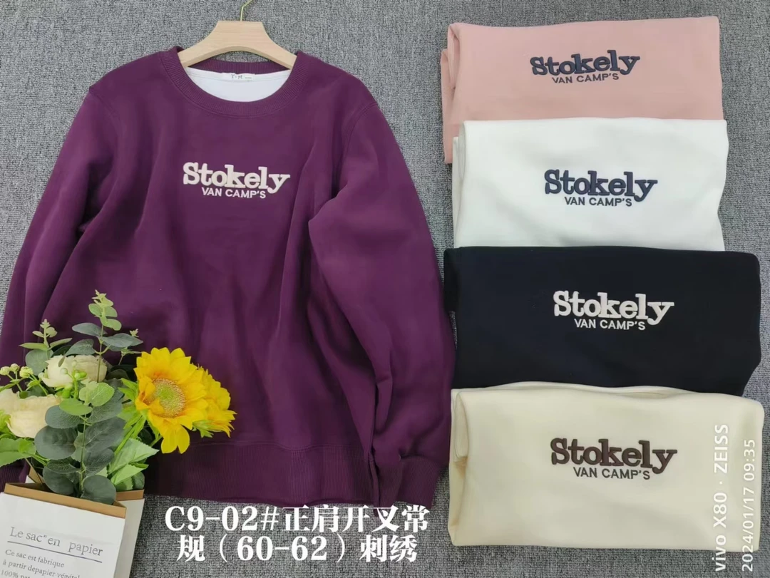 C9-02女刺绣开叉卫衣