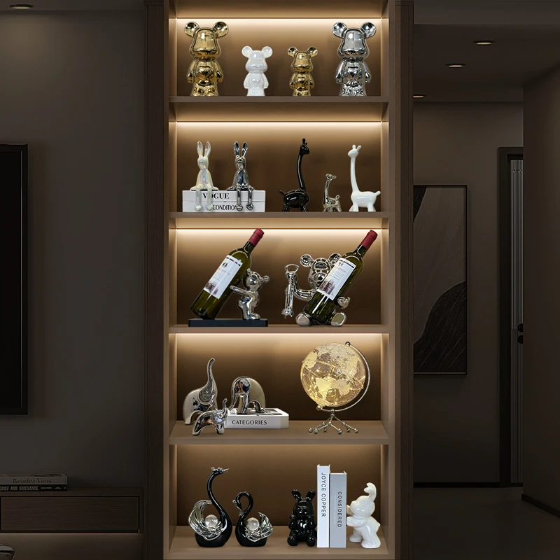 酒柜家居装饰品摆件陶瓷熊套装轻奢高级客厅餐边柜摆件摆台电视柜