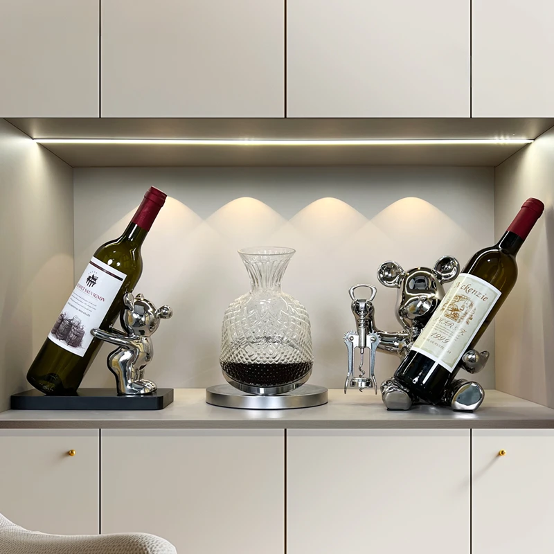 兔子红酒架套装轻奢高档客厅酒柜装饰品桌面摆件餐边酒托乔迁礼物