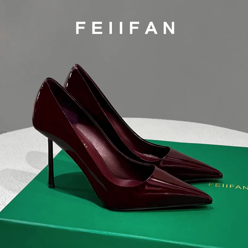 【现货】红色高跟鞋2024春秋新款细跟高级感气质通勤尖头单鞋女5613