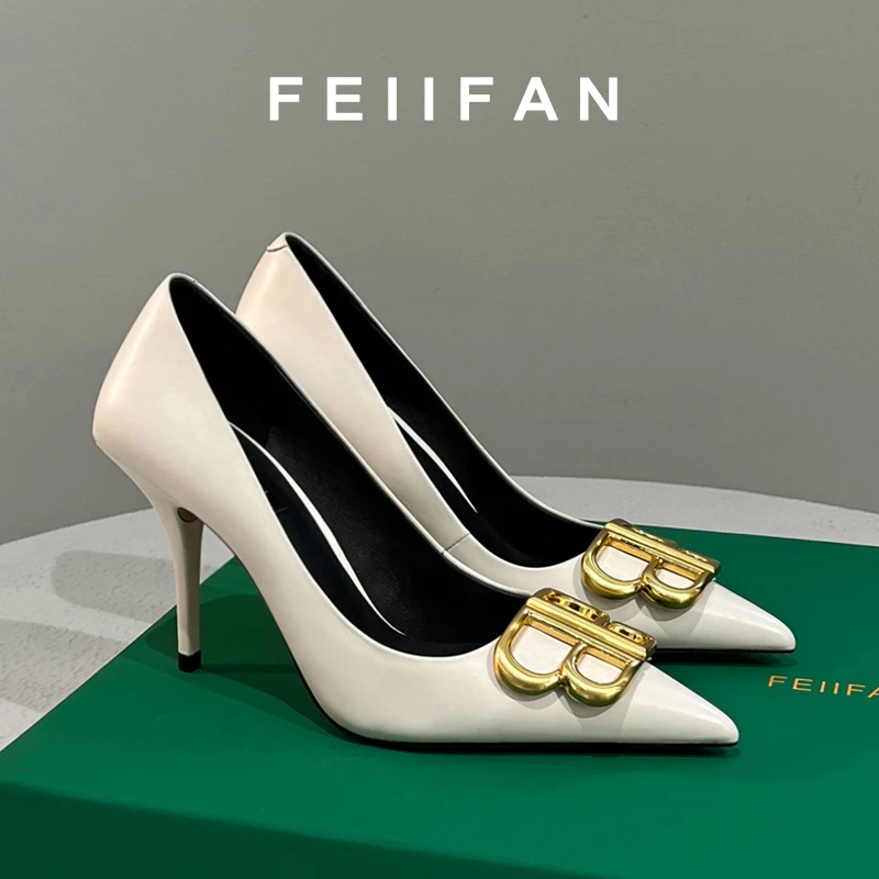 【现货】白色高跟鞋2024春秋季新款细跟轻奢气质百搭尖头单鞋女7504