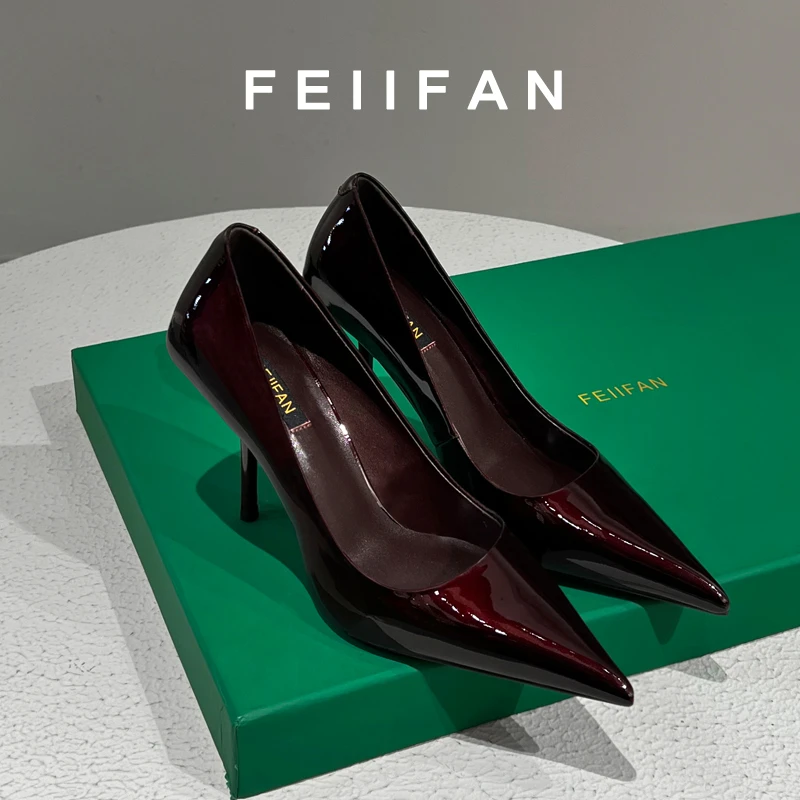 【现货】红色高跟鞋2024春秋新款细跟高级感轻奢气质百搭单鞋女7596