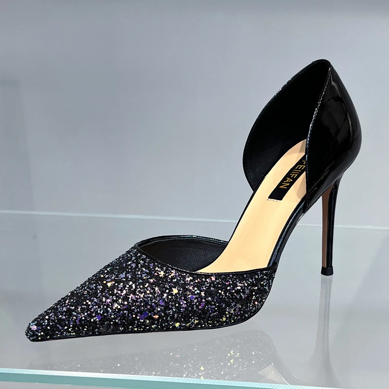 【现货】高跟鞋女细跟2024春秋新款水钻气质百搭尖头法式单鞋50