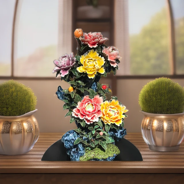 【荣华富贵-牡丹花】精品摆件长42高75厘米