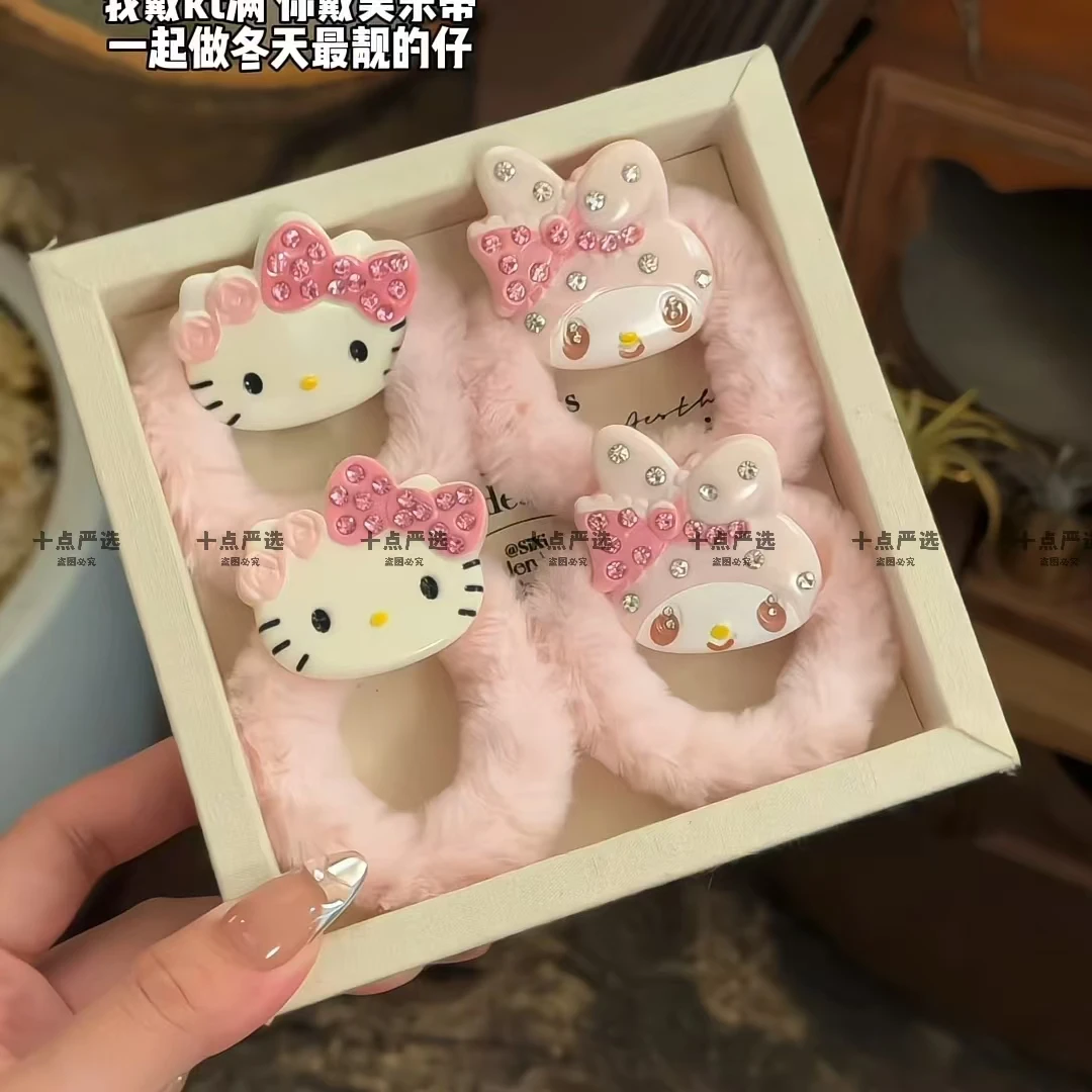 头绳发圈甜美心发饰新款美乐蒂百搭学生KT猫秋冬皮筋马尾少女