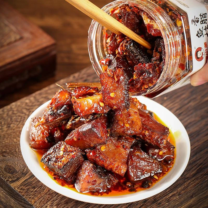 辣小董湖南特产卤味熟食农家香辣鱼块乡味即食零食小吃280g/瓶