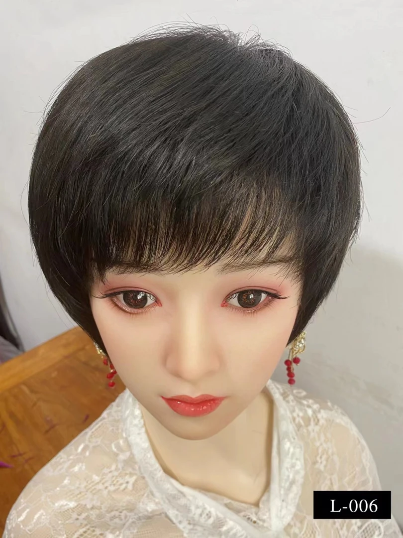 女款递针头旋全头手织真人头发外贸出口款发套