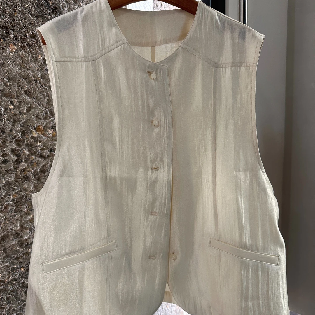 JIUJIU【车未到站】休闲时尚百搭纯色马甲0413