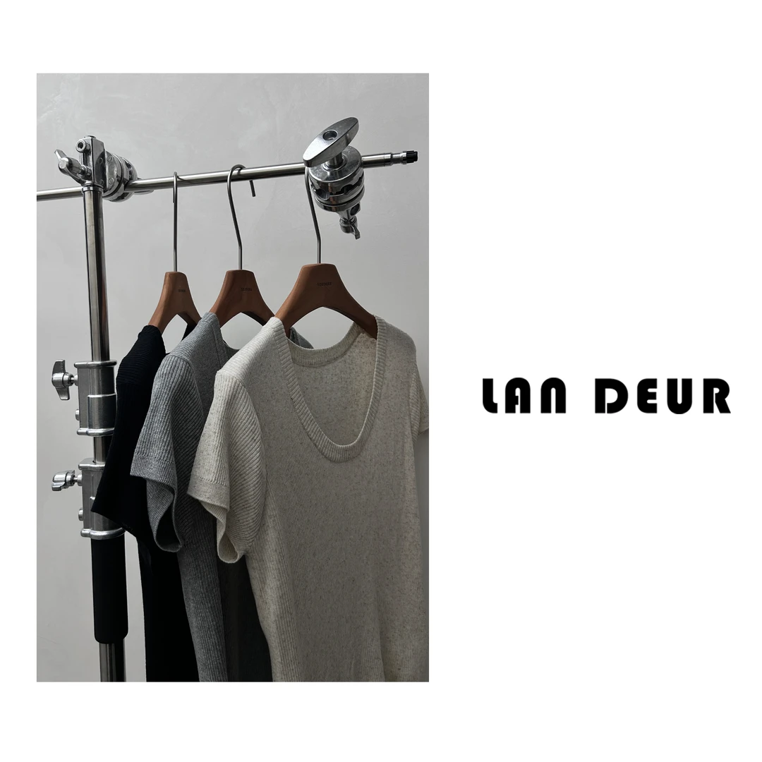 【玻璃折纸】天丝亚麻针织短袖鹅蛋领时尚休闲百搭弹力打底衫女上衣