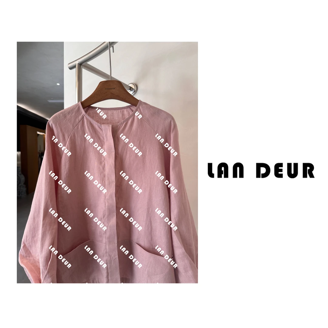 JIUJIU【花间酒】衬衫粉色显白夏季薄款纯色衬衫0507-20109